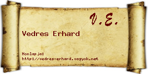 Vedres Erhard névjegykártya